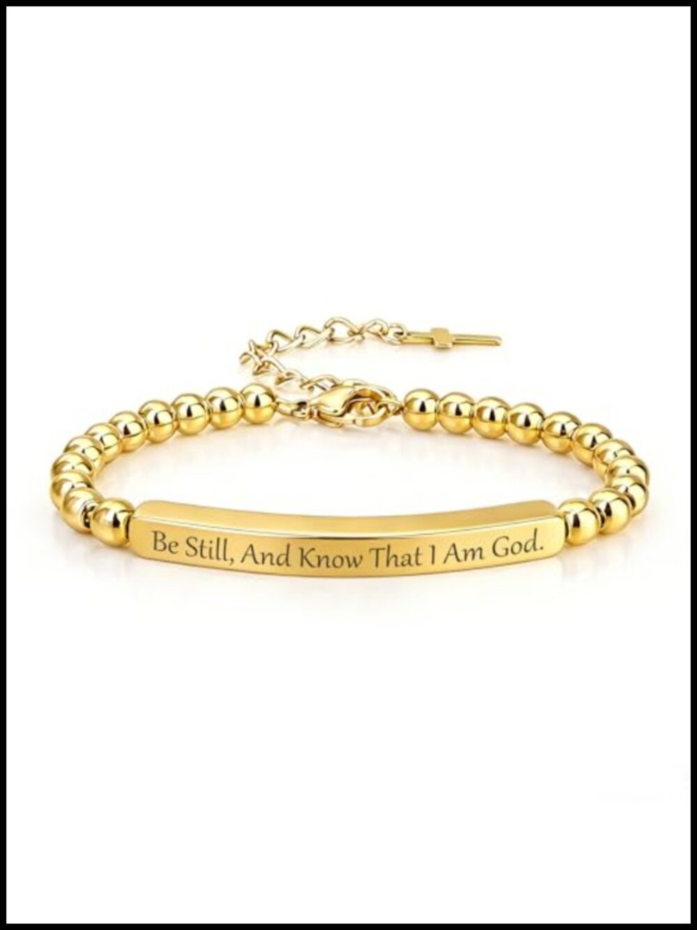 Inspirational Christian Bracelet Stainless Steel Cross Jewelry Faith Gift